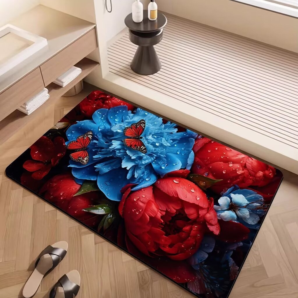 3d Flower Bath Rug Non-slip Absorbent Mat For Bathroom And Kitchen_voghion.com