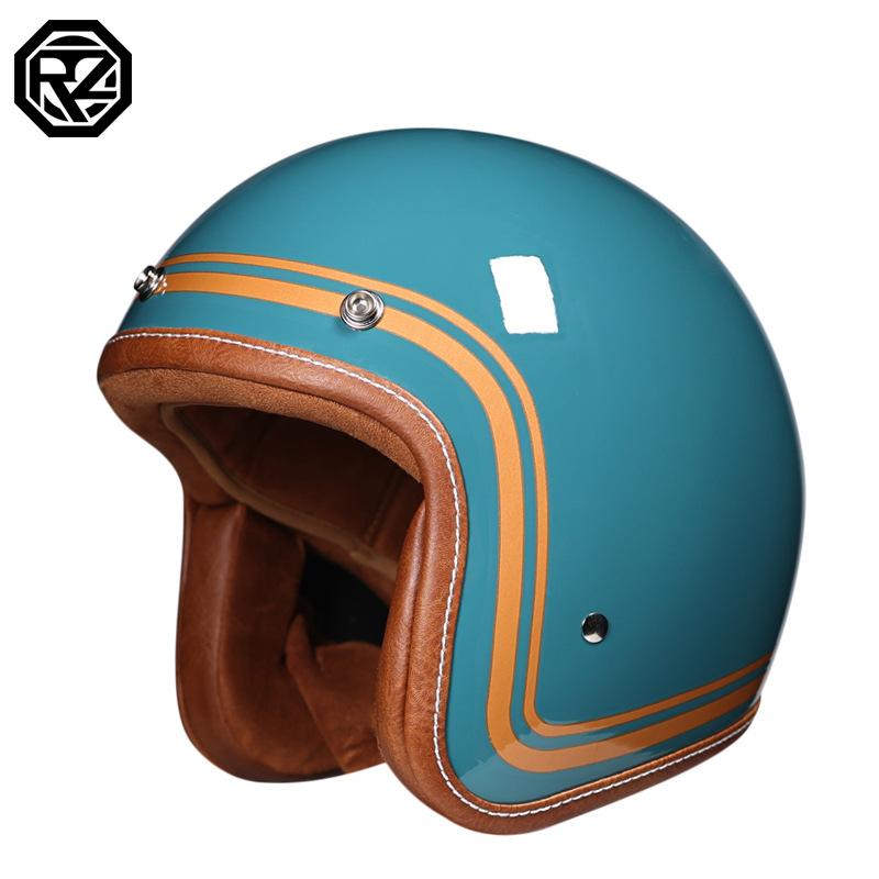 ORZ casco de motocicleta retro hombres y mujeres medio casco de motocicleta gorra 3/4 casco flash 300 3C certificación