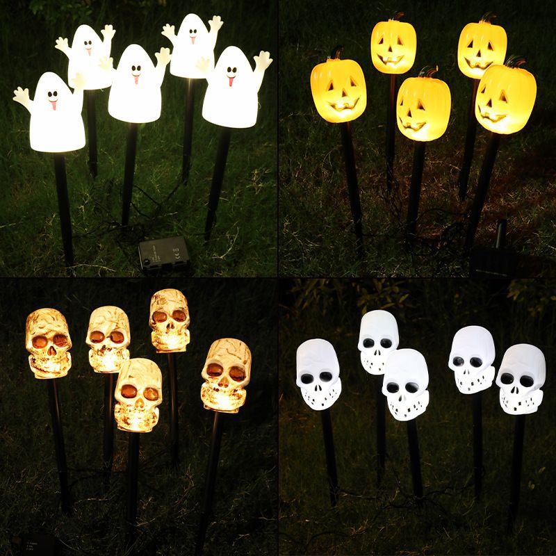 Halloween jardín al aire libre impermeable decoración de lámparas LED calabaza fantasma solar enchufe decoración de Halloween