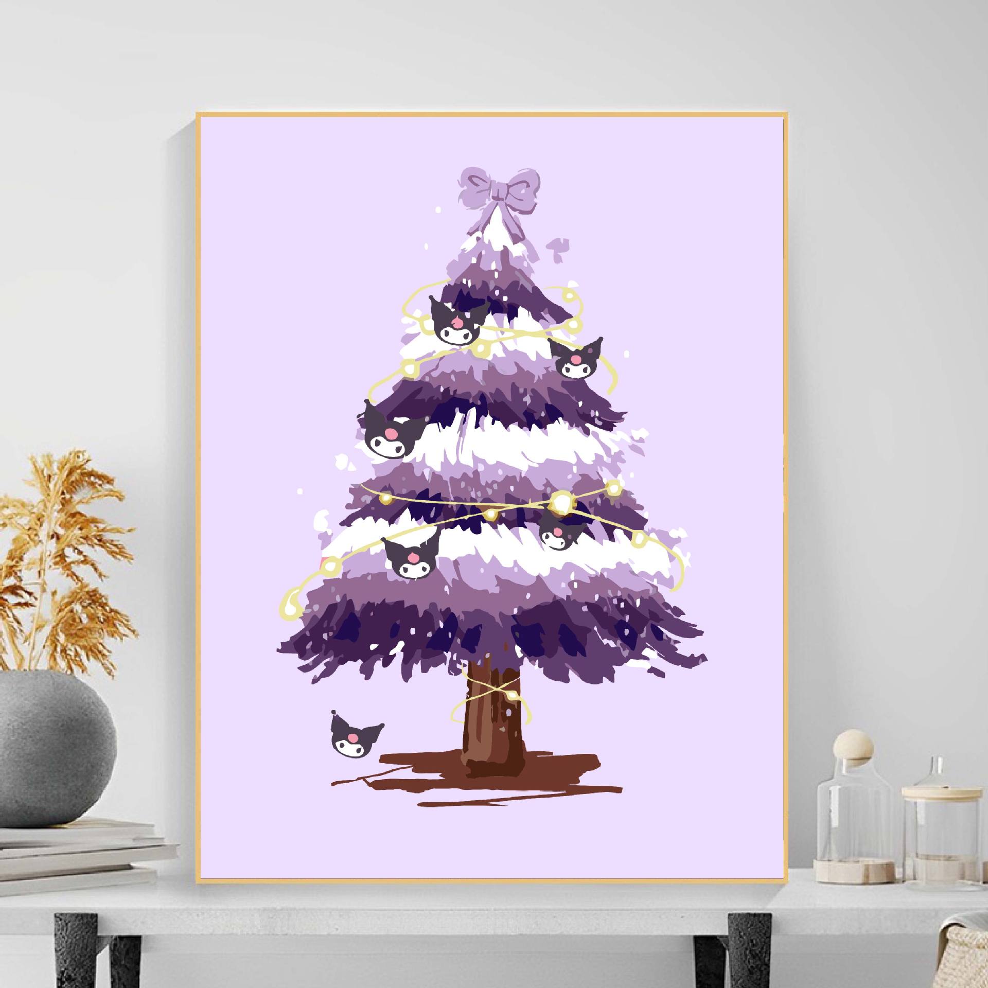 Suministro directo de fábrica bricolaje pintura al óleo digital árbol de Navidad lleno de mano sala de estar dormitorio decoración pintura al óleo acrílico al por mayor