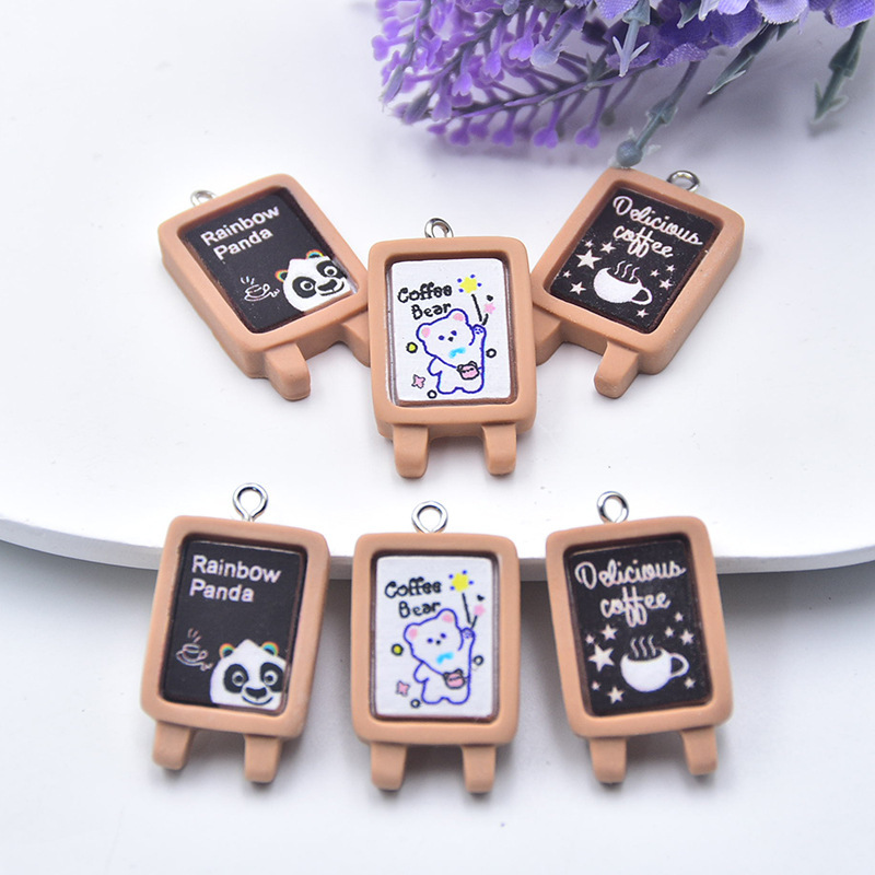Cartoon Resin Small Blackboard Photo Clip DIY Artificial Panda White Bear Coffee Cup Photo Frame Drawing Board Keychain Pendant Cartoon Resin Small Blackboard Photo Clip DIY Artificial Panda White Bear Coffee Cup Photo Frame Drawing Board Keychain Pendant