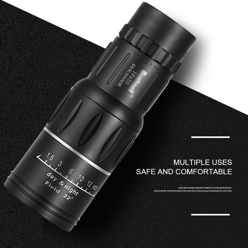 批发 高清高倍16X52单筒望远镜可用手机拍照夹户外迷你单筒望远镜