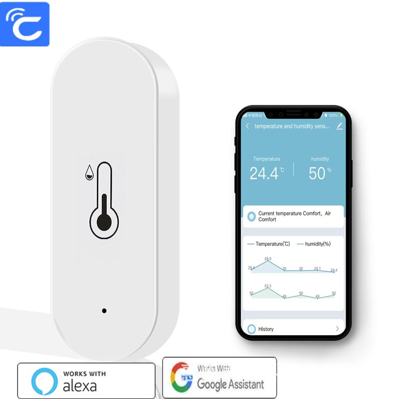 Cozylife Wifi Temperature and Humidity Meter, Low-Power Consumption, Smart Remote Monitoring, Supports Alexa and Google Cozylife Wifi Temperature and Humidity Meter, Low-Power Consumption, Smart Remote Monitoring, Supports Alexa and Google