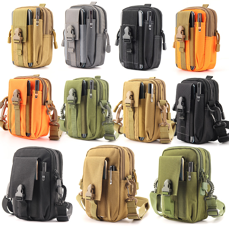 Deportes al aire libre bolsas de cintura para teléfonos móviles caminando bolsas de cintura tácticas poliéster multifuncional bolsas deportivas de cintura colgantes