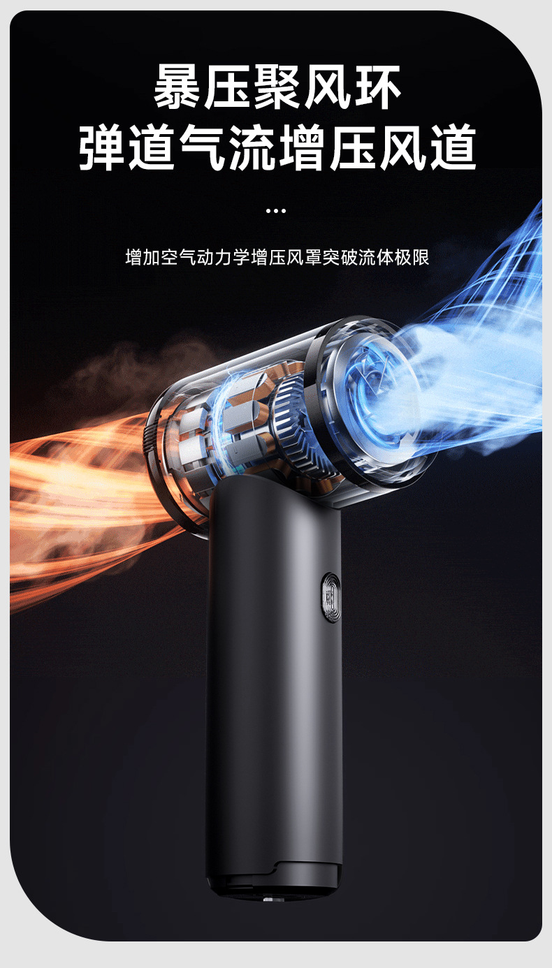 Cross-Border Car-Mounted Wireless Vacuum Cleaner, Portable Small Mini Car Vacuum Cleaner, Super High-Power Car Vacuum Cleaner, Multi-Functional Suction and Blowing Device