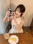 女春挂脖法式生日连衣裙