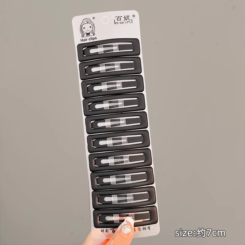 简约黑色磨砂发夹女后脑勺碎发整理神器侧边刘海夹bb夹子头饰发卡|undefined