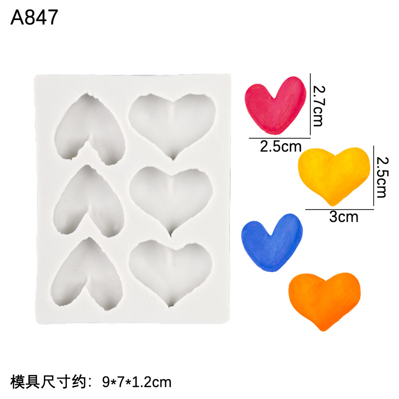 En forma de corazón amor mousse pastel al por mayor molde de silicona para hornear molde de chocolate DIY conjunto de dos piezas
