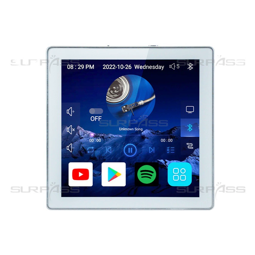 Встраиваемая аудиосистема с Bluetooth и Wi-Fi для отелей и гостевых домов с поддержкой фоновой музыки и голосового управления, 4-ядерный процессор