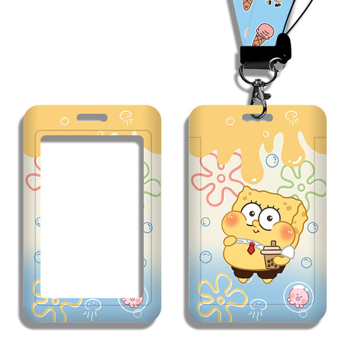 Cute cartoon children's card holder with lanyard meal card subway access card primary school student campus card ID holder wholesale