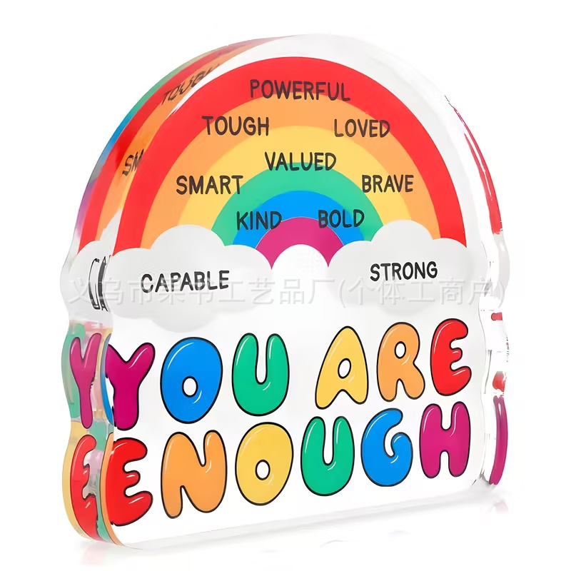 亚马逊新品透明彩虹形状亚克力工艺品送家人朋友节日礼物桌面摆件