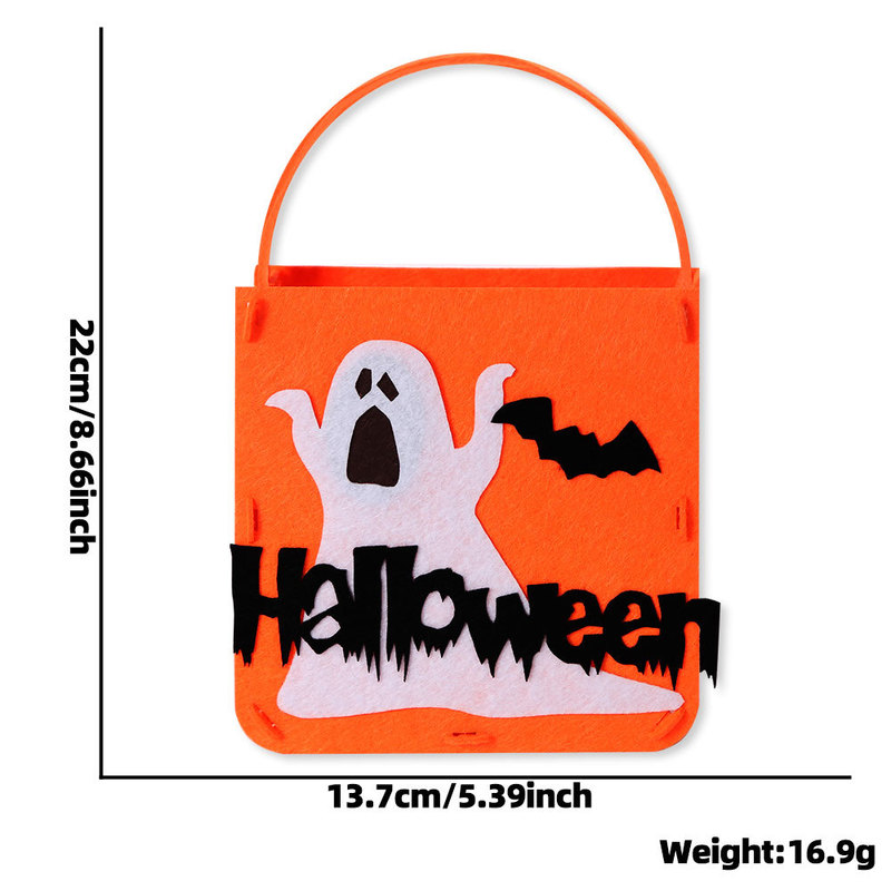 ハロウィン漫画キャンディーバッグ装飾小道具子供のパーティーギフトバッグキャンディーバッグカボチャフェルトバッグハンドバッグ|undefined