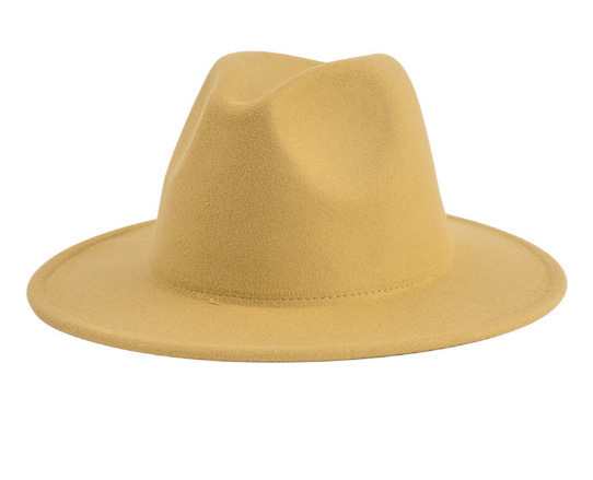 Feltro negro al por mayor estilo británico retro 60 por ciento logotipo bordado de jazz sólido sombrero hombre sombrero de lana sombrero