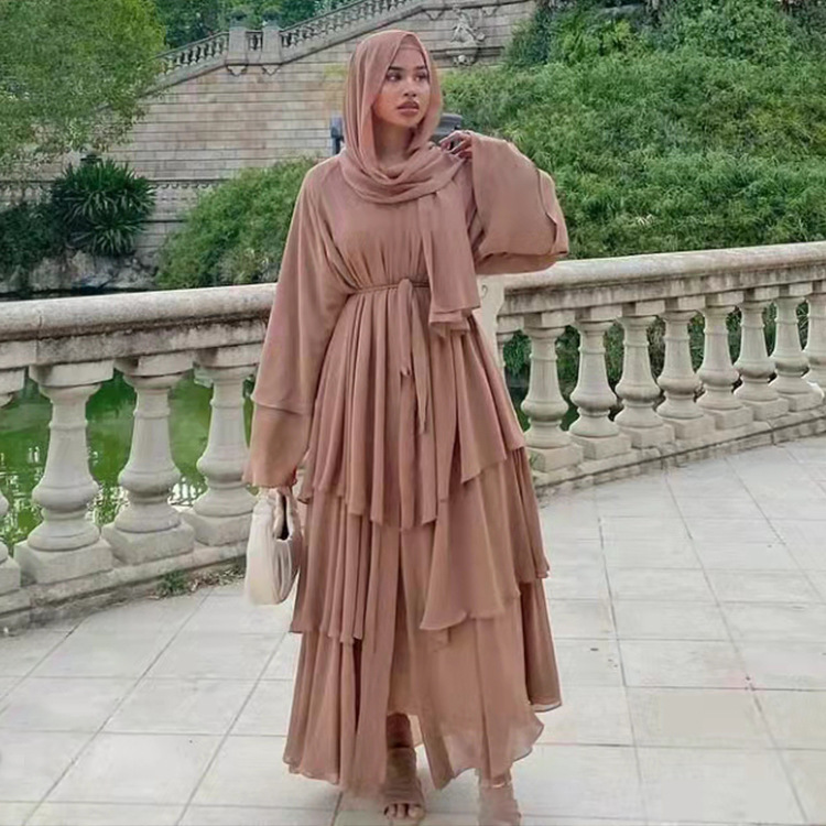 Yiduo Cross-Border Dress with Elegant Solid Color Long Sleeves and Long Skirt, Tie-Up Chiffon Cardigan for Women 21462 Yiduo Cross-Border Dress with Elegant Solid Color Long Sleeves and Long Skirt, Tie-Up Chiffon Cardigan for Women 21462