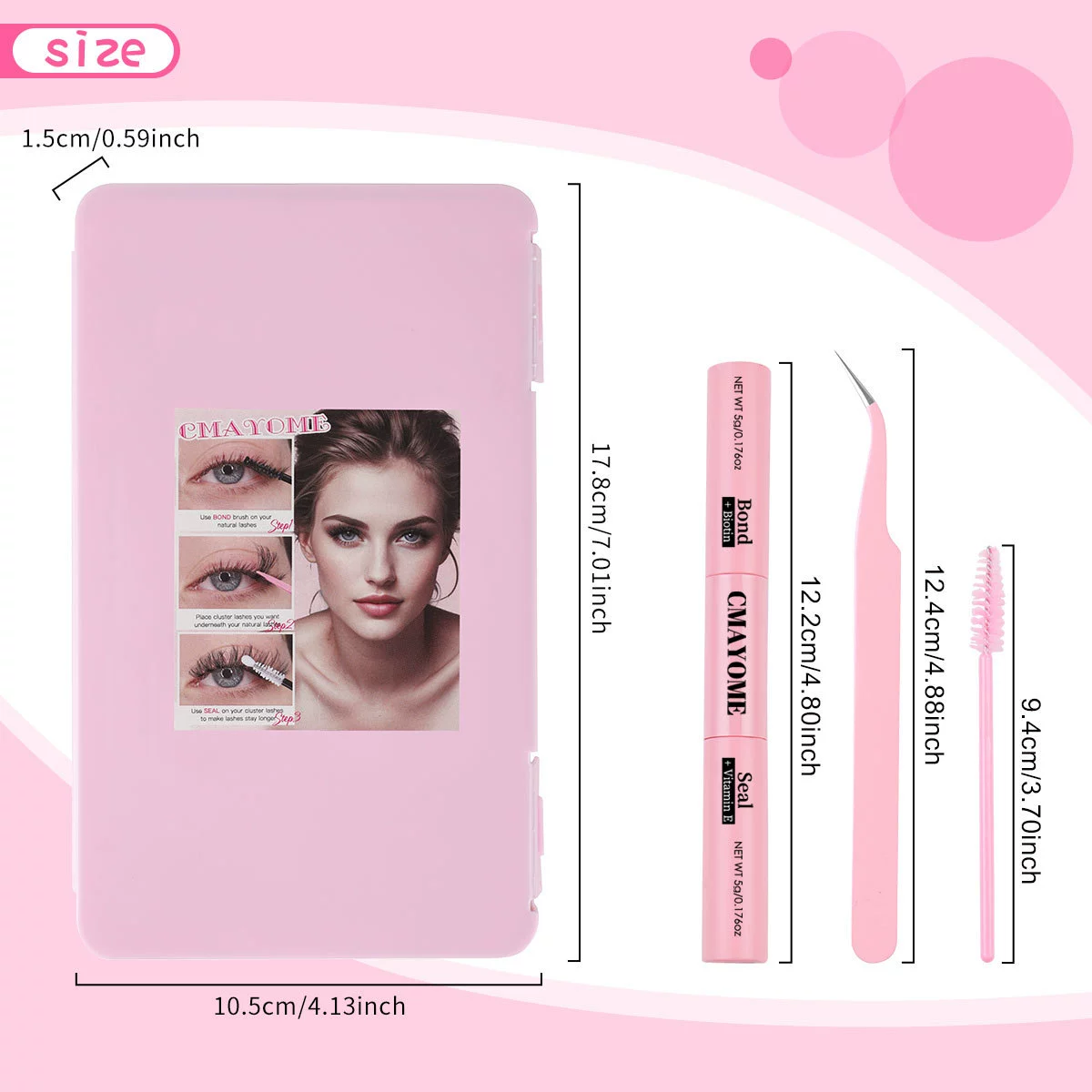 Dense Gradient False Eyelashes, Separate Tufts DIY Set, Everyday Natural Look