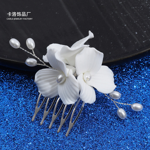 古风汉服发饰手工编织陶瓷插梳女生碎发神器秀禾盘发发梳新娘头饰