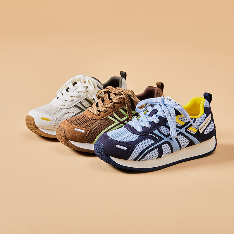 Retro Gat-Style Sneakers for Women, 2026 Spring New Breathable Running and Hiking Shoes, Thick-Soled Casual Sports Dad Shoes