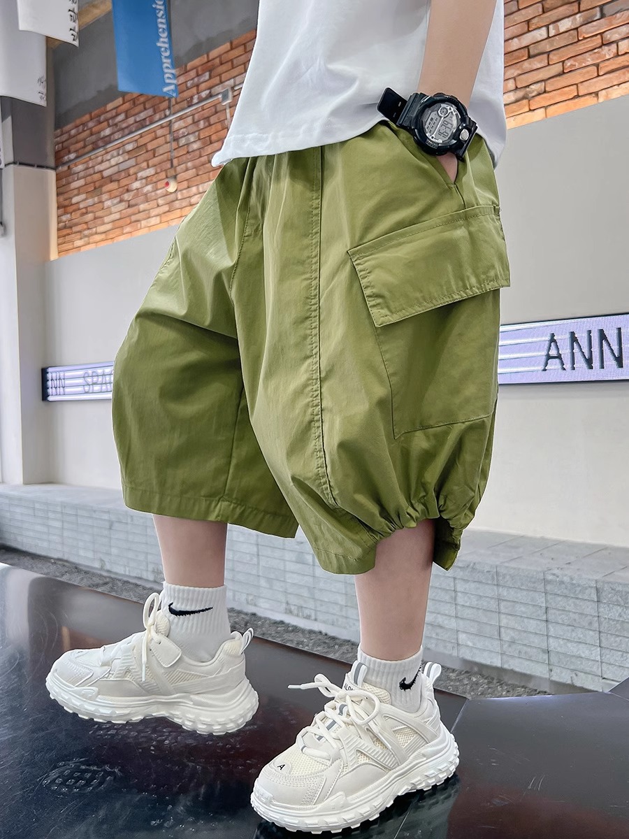 Boys' Shorts Summer Overalls Breathable Thin 2025 New Arrival Western Style Children's Pants Summer Casual Wide Leg Pants