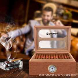 跨境木质雪茄盒翻盖式古巴雪茄保湿盒烟盒便携式雪茄整理收纳盒