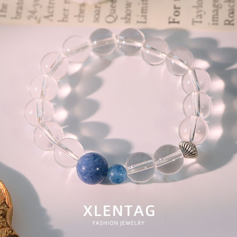 Original cristal blanco natural azul cristal pulsera nuevo estilo chino exquisito versátil para enviar a amigos y amigas DiDi pulsera de cuentas