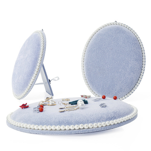 Oval pearl board earring rack home wall hanging earrings storage jewelry rack necklace display rack ear stud jewelry rack