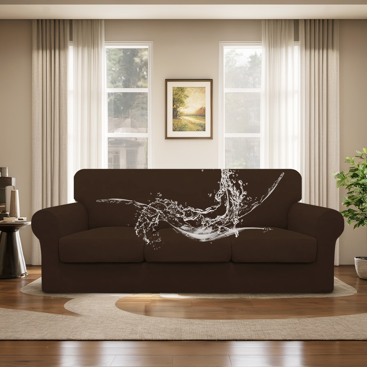 Amazon transfronteriza seda de leche elástica impermeable de cinco piezas cubierta de sofá todo incluido cubierta de sofá general de estilo europeo anti-gato