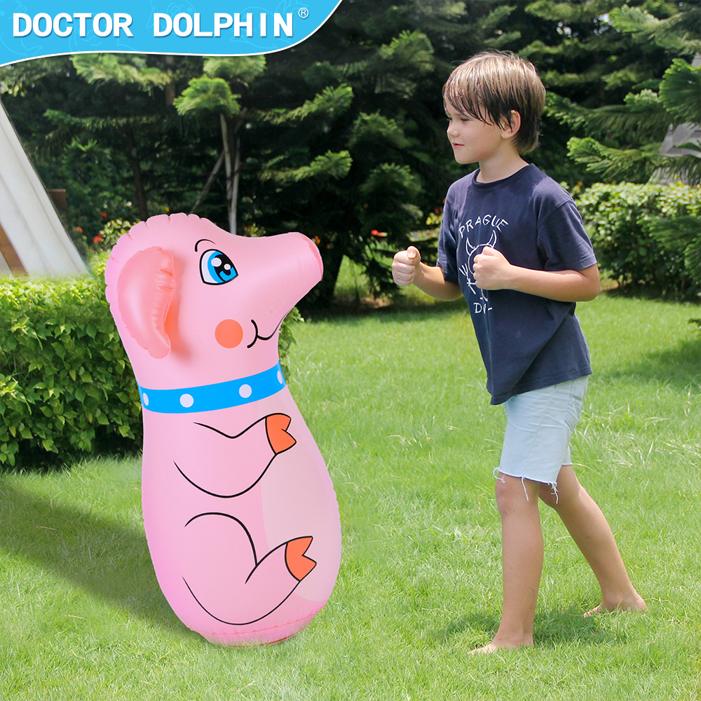 Doctor Dolphin | Vaso inflable para niños 120cm columna de boxeo 90cm columna de boxeo para niños columna de boxeo inflable para niños