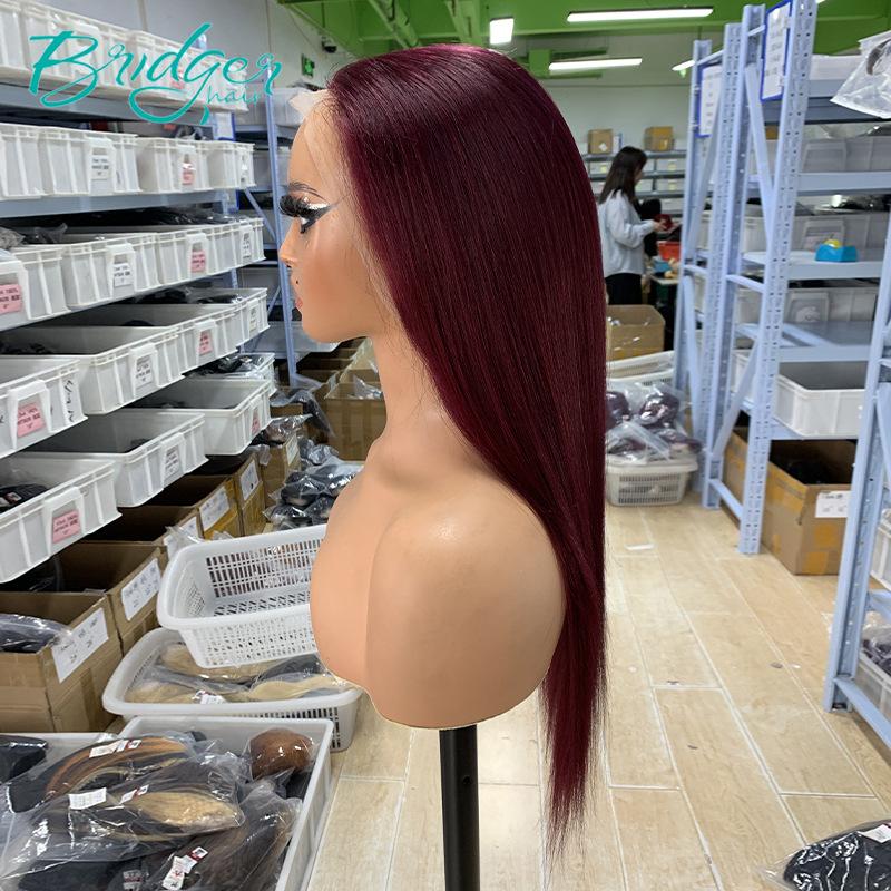 Parrucca lace frontale capelli veri 99j borgogna umani_voghion.com
