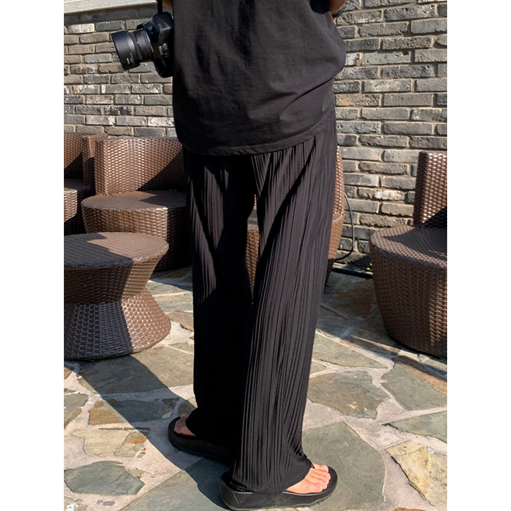 Pantalones de cintura elástica de hielo, pantalones de piernas anchas, fábrica de verano al por mayor, pantalones de hombre delgados