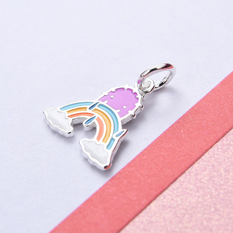 fashionable cartoon rainbow pendant hip-hop style