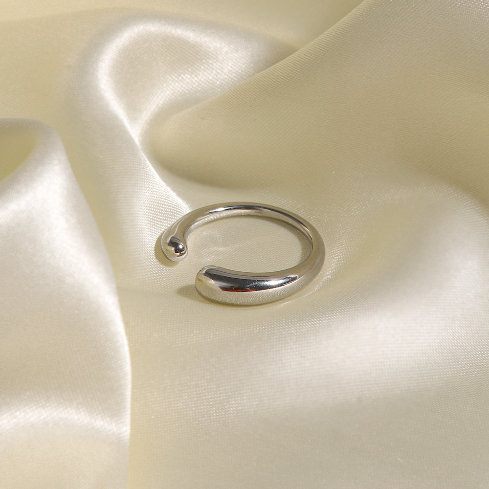 Fashion Geometric Solid Color Stainless Steel Plating Open Ring 1 Piece