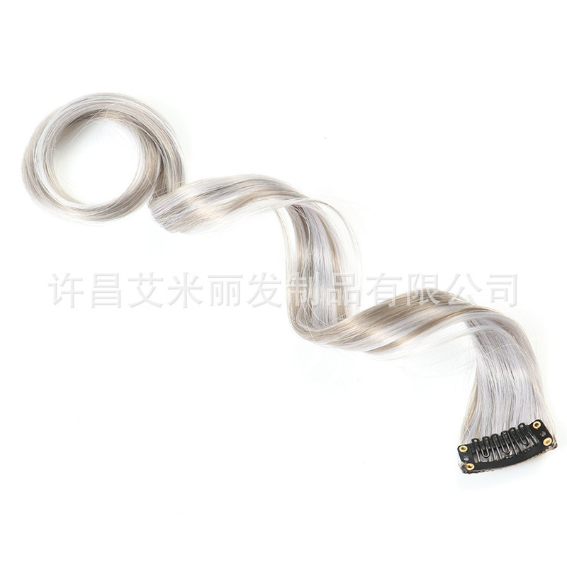 Wig hair extension piece manufacturer Internet celebrity women's Big Wave ear-dyed wig single clip curling piece in stock wholesale Wig hair extension piece manufacturer Internet celebrity women's Big Wave ear-dyed wig single clip curling piece in stock wholesale