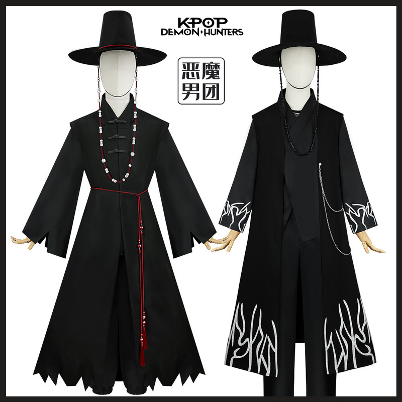 人気映画やテレビの同じ K-POP ハンティング ウィッチ グループ コス服秦宇悪魔ボーイズ グループ コスプレ ステージ衣装|undefined