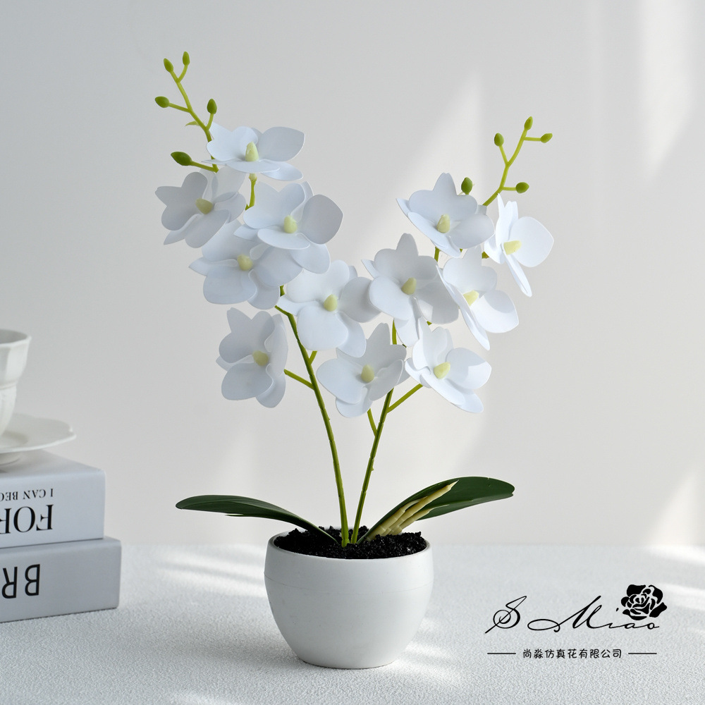 12 flores mariposa orquídea bonsai moda imitación maceta flores falsas decoración del hogar fotografía boda adornos de flores artificiales