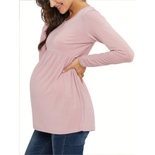 I 28830 Maternity ruffle mid sleeve shirt �и���Ҷ���������