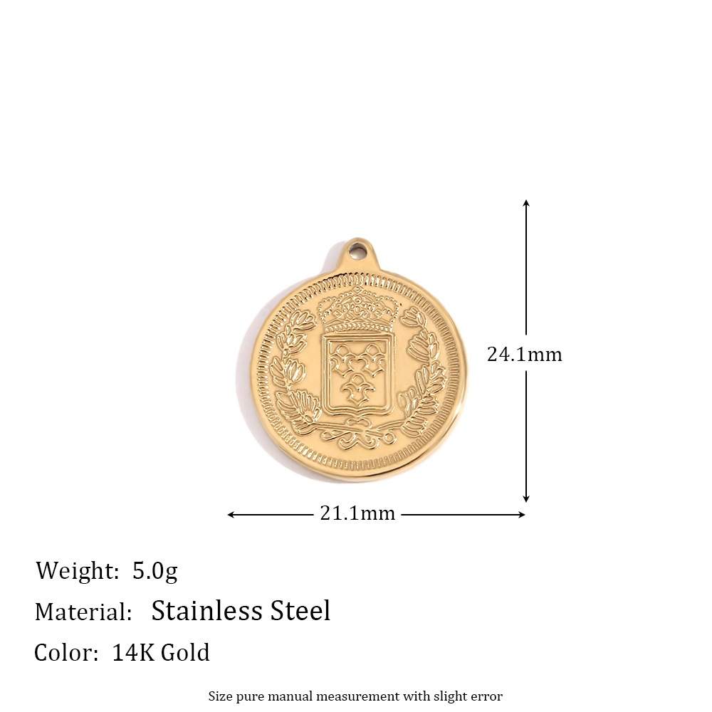 French Republic Coin Pendant Front and Back - Gold