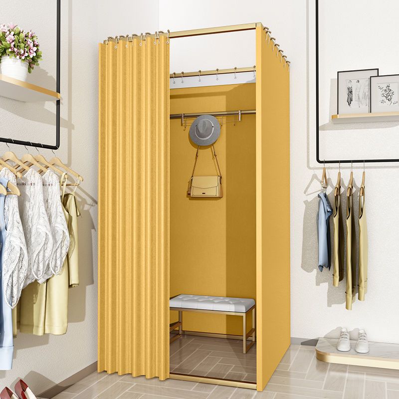 Tienda de ropa, centro comercial, vestuario de ensamblaje, sala de prueba móvil simple, cortina de puerta, piso, estante de exhibición portátil, vestuario