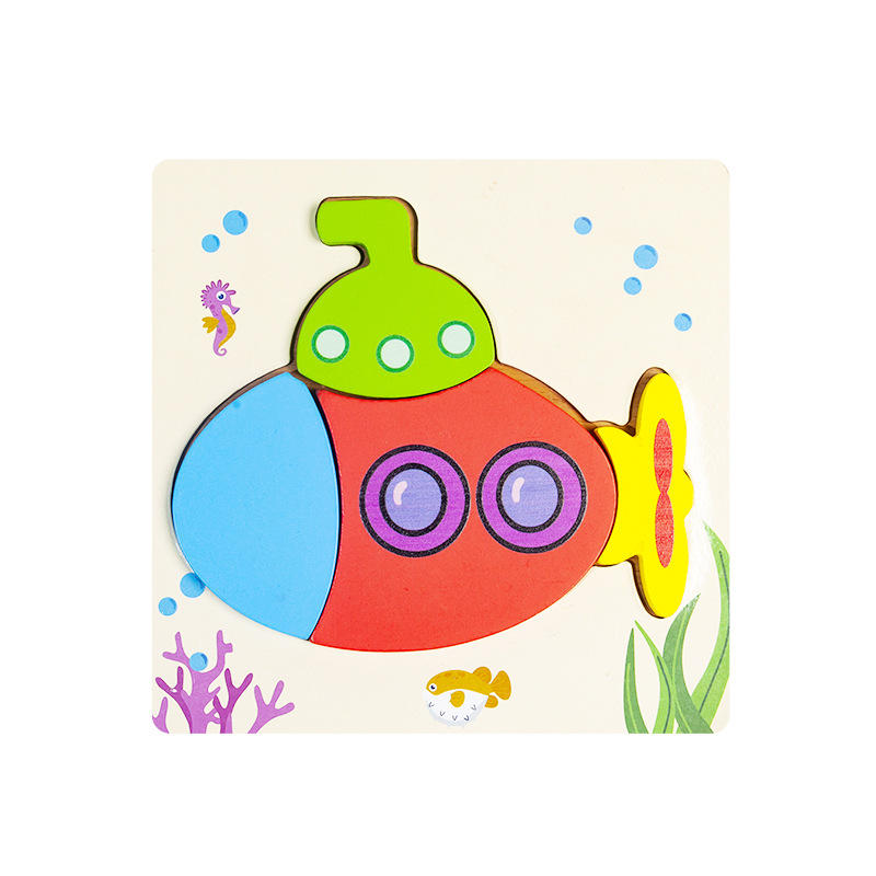 Kindergarten bebé rompecabezas de madera tridimensional juego de rompecabezas 1-3 educación temprana bebés y niños y niñas juguetes