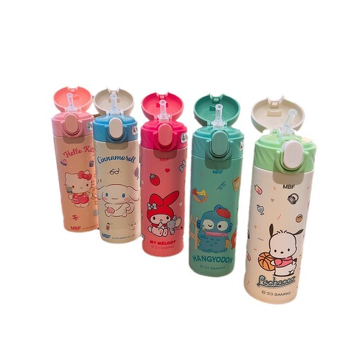 Three Liole Kids Insulated Cup with Straw, 316 Stainless Steel Student Water Cup, Office Home Convenient Cup, Gift