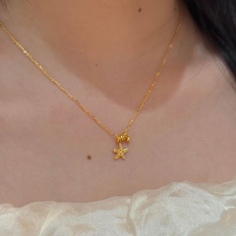 S925纯银金珠跑环碎冰冰海星项链手链女复古轻奢中古风小红书爆款|undefined