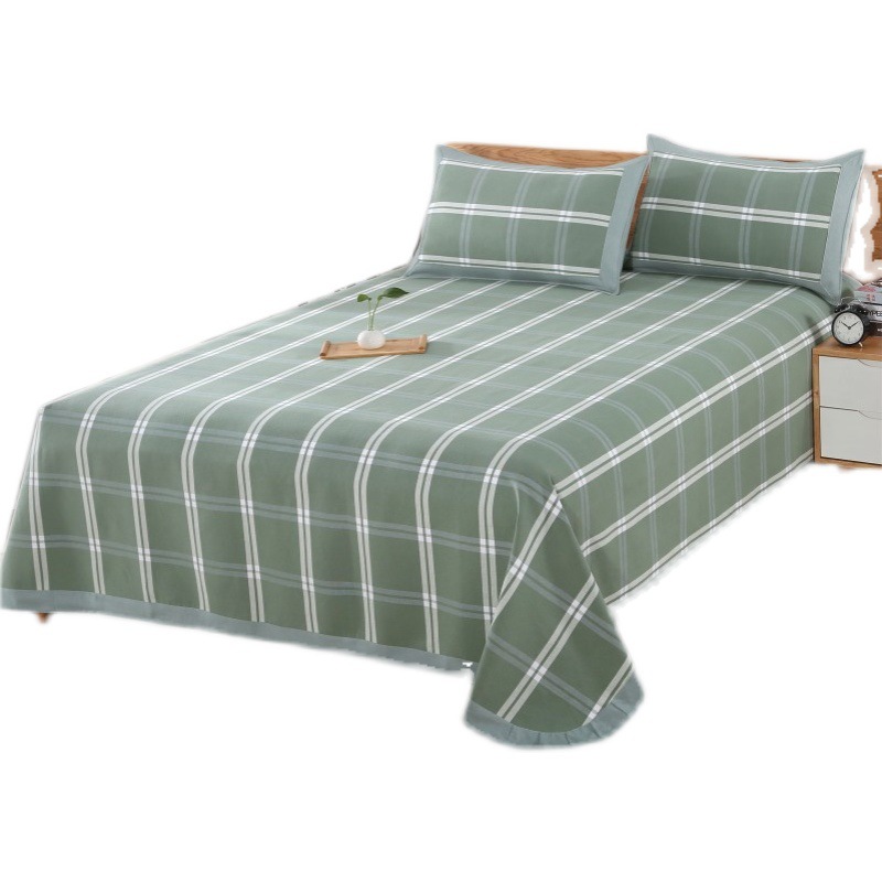 Quilted Summer Pure Cotton Linen Cool Mat Bedding Set 3-Piece Double Nudist Air Conditioning Mat Cotton Linen 1.5m x 1.8m