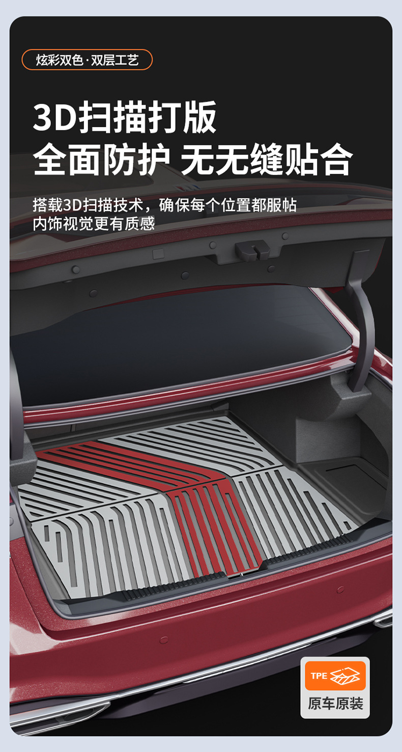 Suitable for Buick New Regal, Lacrosse, Envision Plus, and Other Special Vehicles, Colorful Tpe Car Trunk Mat