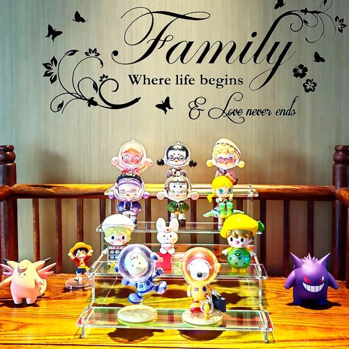 Amazon Transparent Acrylic 4-layer Colorful Ladder Rack Cosmetics Perfume Doll Cake Display Rack