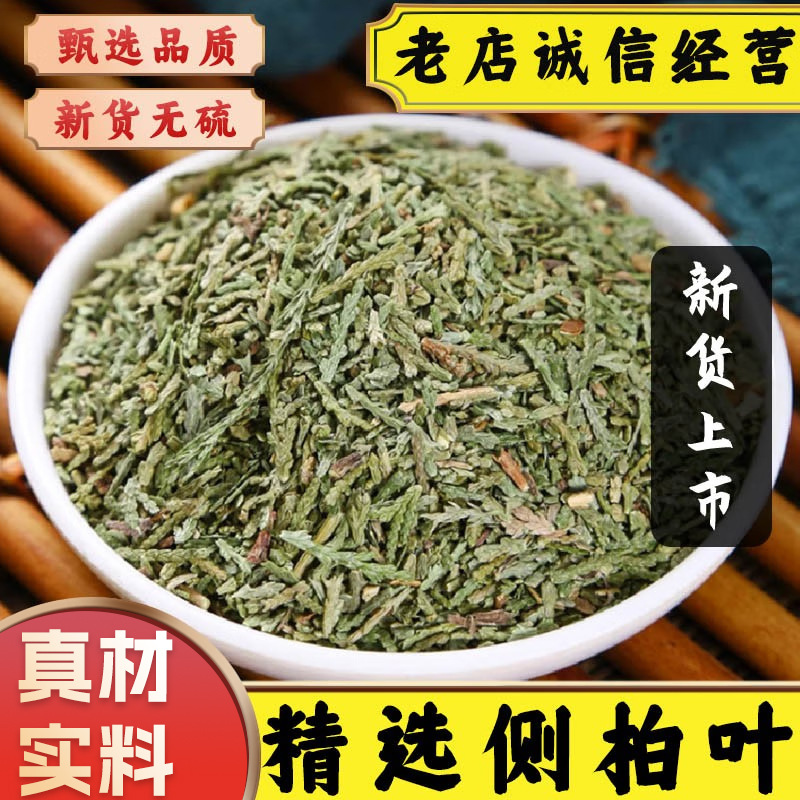 中药材新鲜侧柏叶侧佰叶扁柏叶洗头包洗发水搭何首乌侧柏叶粉原料