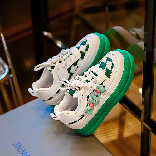 Children's sneakers new style 2024 autumn comfortable flower girls casual shoes student fashion sports shoes children's shoes