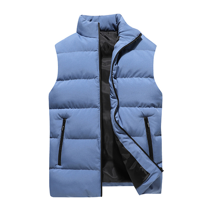 Parejas de algodón chaleco de invierno caliente chaqueta de gran tamaño para hombres y mujeres de hombro amplio collar de moda