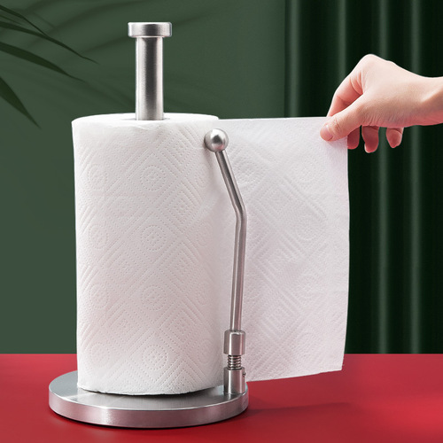 Stainless steel paper towel holder roll paper holder vertical paper holder creative kitchen paper towel holder punch-free plastic wrap holder