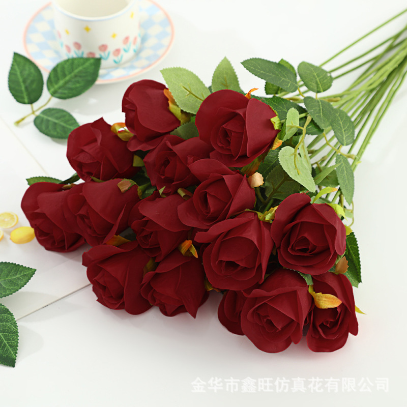 雪山玫瑰仿真花情人节送礼永生花婚庆场地装饰道具新娘手捧假花|undefined