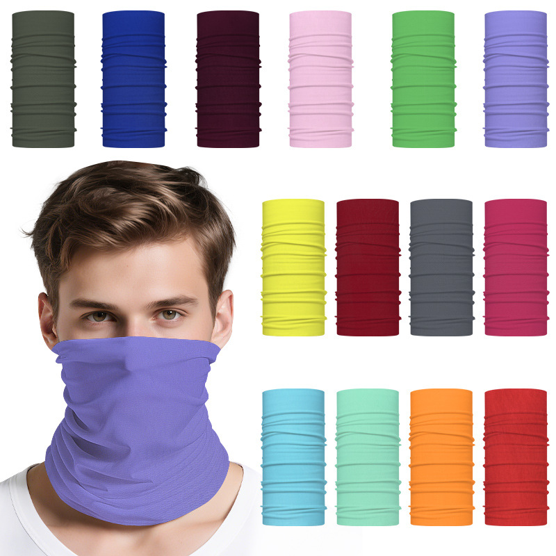 Outdoor Seamless Pure Color Headscarf, Versatile Magic Headscarf, Men's and Women's Cycling Mask, Neck Cover, Sun Protection, Windproof Neck Scarf, Hood