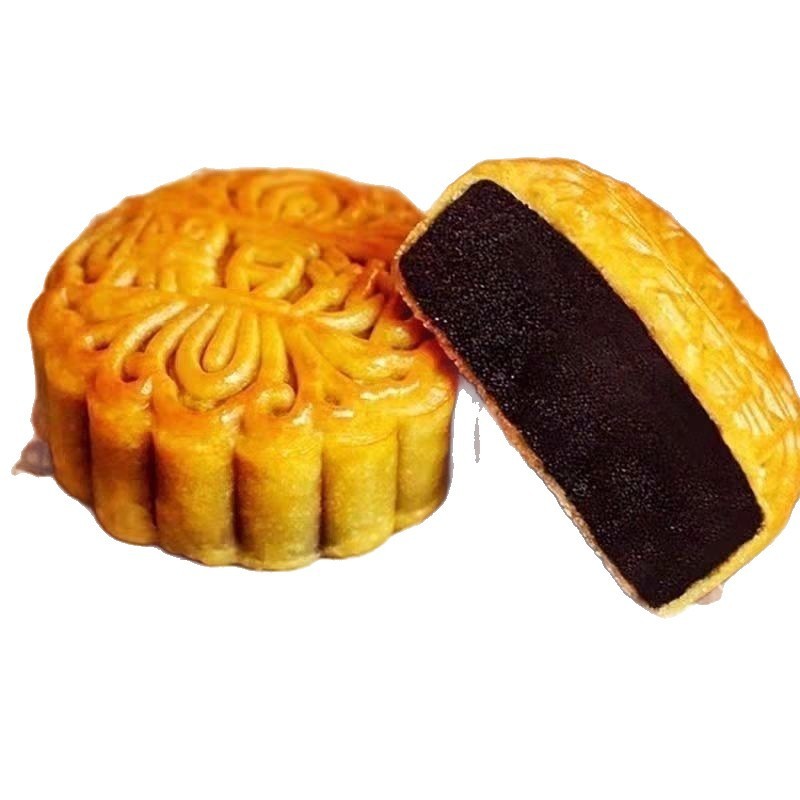 手工酥软柴火黑豆沙月饼黑豆沙夹心月饼特产黑豆沙馅广式月饼糕点|undefined